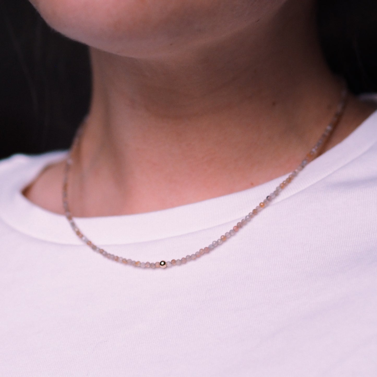 „Lia" - Mondstein Halskette, 14k Goldfilled