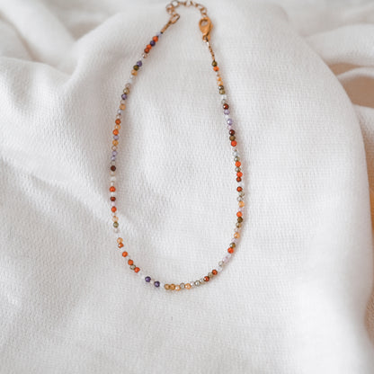 Fußkettchen „Zoe“ - bunter Zirkonia, 14k Goldfilled