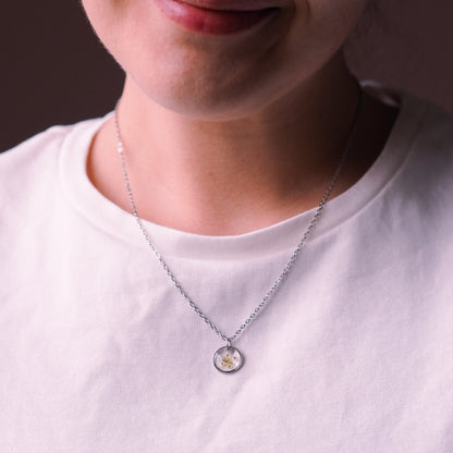 „Lace“ - Halskette mit echter Wilde Möhre, Edelstahl