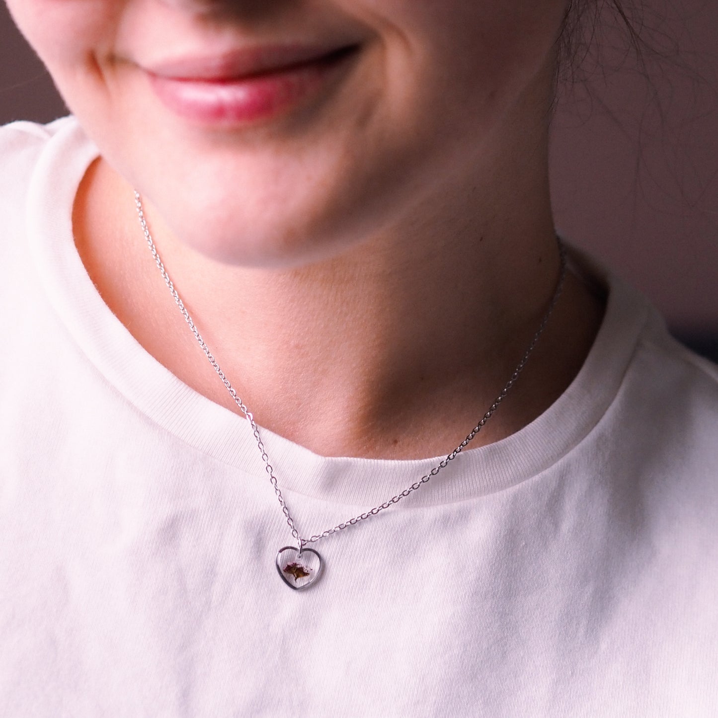 „Aira“ - Halskette mit echter Zwergspiere, Edelstahl