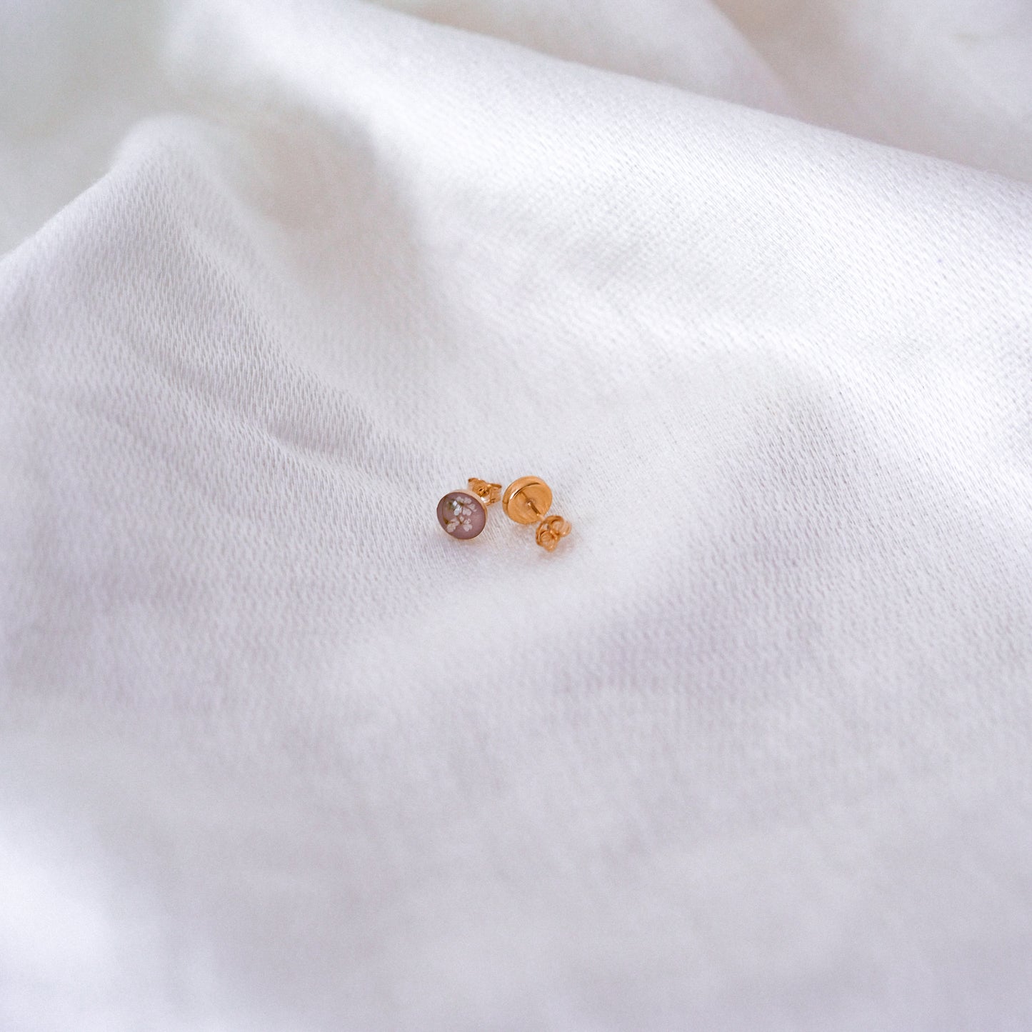Ohrstecker „Lace“ - echte Wilde Möhre, 14k Goldfilled