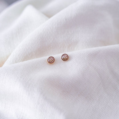 Ohrstecker „Lace“ - echte Wilde Möhre, 14k Goldfilled