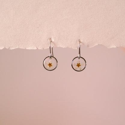 „Faye“ - Ohrringe mit echter Prachtspiere, Edelstahl