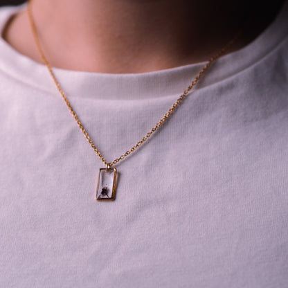 „Aira“ - Halskette mit echter Zwergspiere, Edelstahl