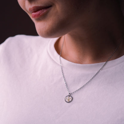 „Lace“ - Halskette mit echter Wilde Möhre, Edelstahl