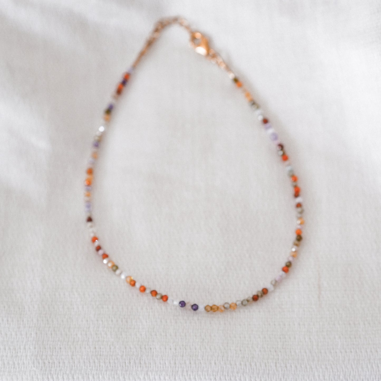 Fußkettchen „Zoe“ - bunter Zirkonia, 14k Goldfilled