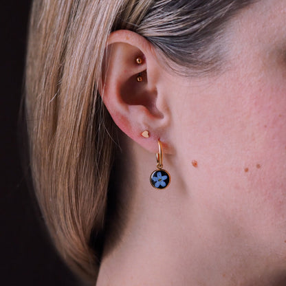 „Whimsy“ - Huggies mit echten Blüten, Edelstahl