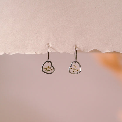 „Lace“ - Ohrringe mit echter Wilde Möhre, Edelstahl