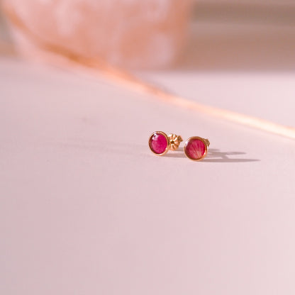 "Garden Love" - Ohrstecker mit echten Blüten, 14k Goldfilled, 8mm