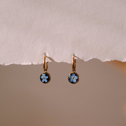 „Whimsy“ - Huggies mit echten Blüten, Edelstahl