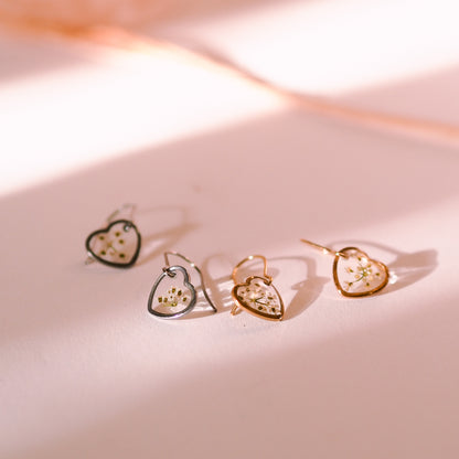 „Lace“ - Ohrringe mit echter Wilde Möhre, Edelstahl