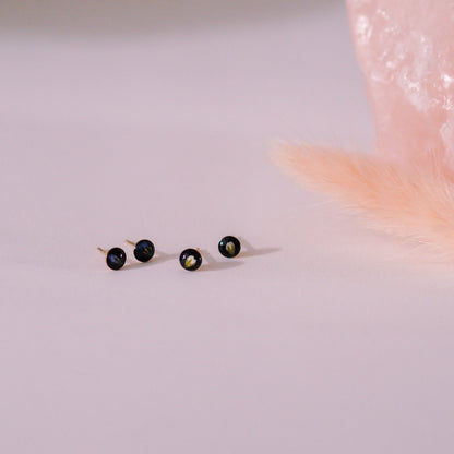 „Forget-Me-Not“ - Ohrstecker mit echten Vergissmeinnicht, 14k Goldfilled, 4mm