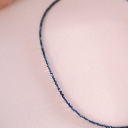 „Aya“ - echte Saphir Halskette, 14k Goldfilled