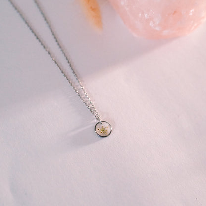 „Lace“ - Halskette mit echter Wilde Möhre, Edelstahl