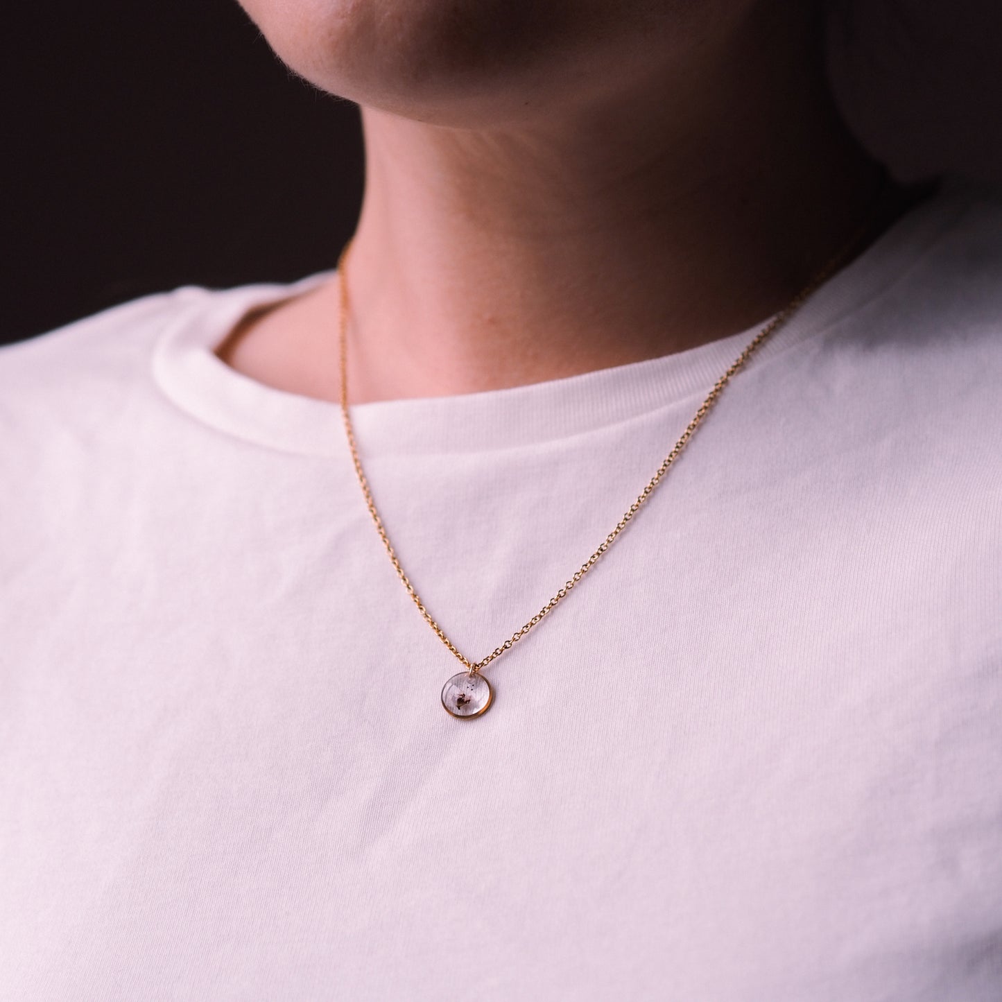 „Aira“ - Halskette mit echter Zwergspiere, Edelstahl