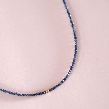 „Aya“ - echte Saphir Halskette, 14k Goldfilled