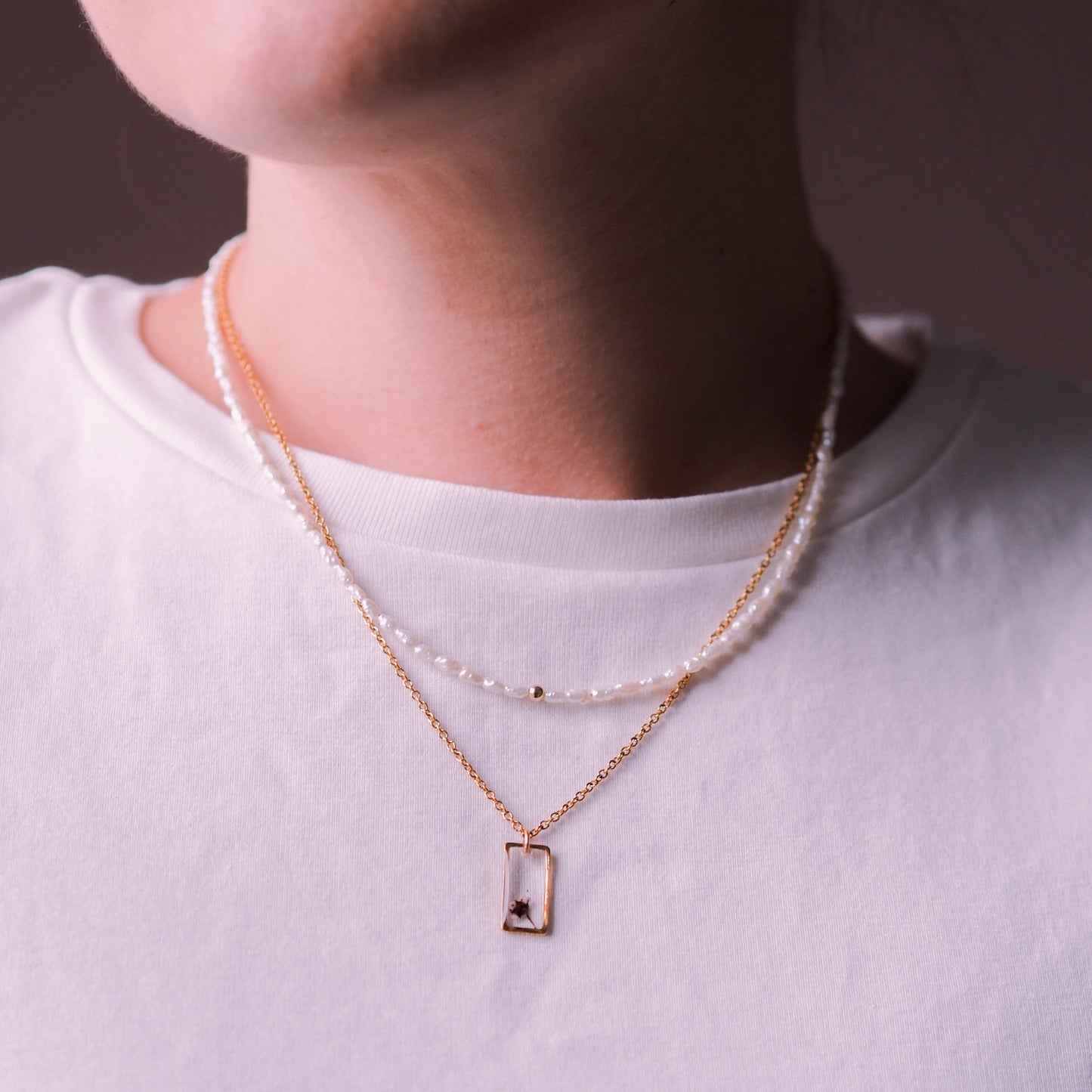 „Lea“ - Süßwasserperlen Halskette, 14k Goldfilled