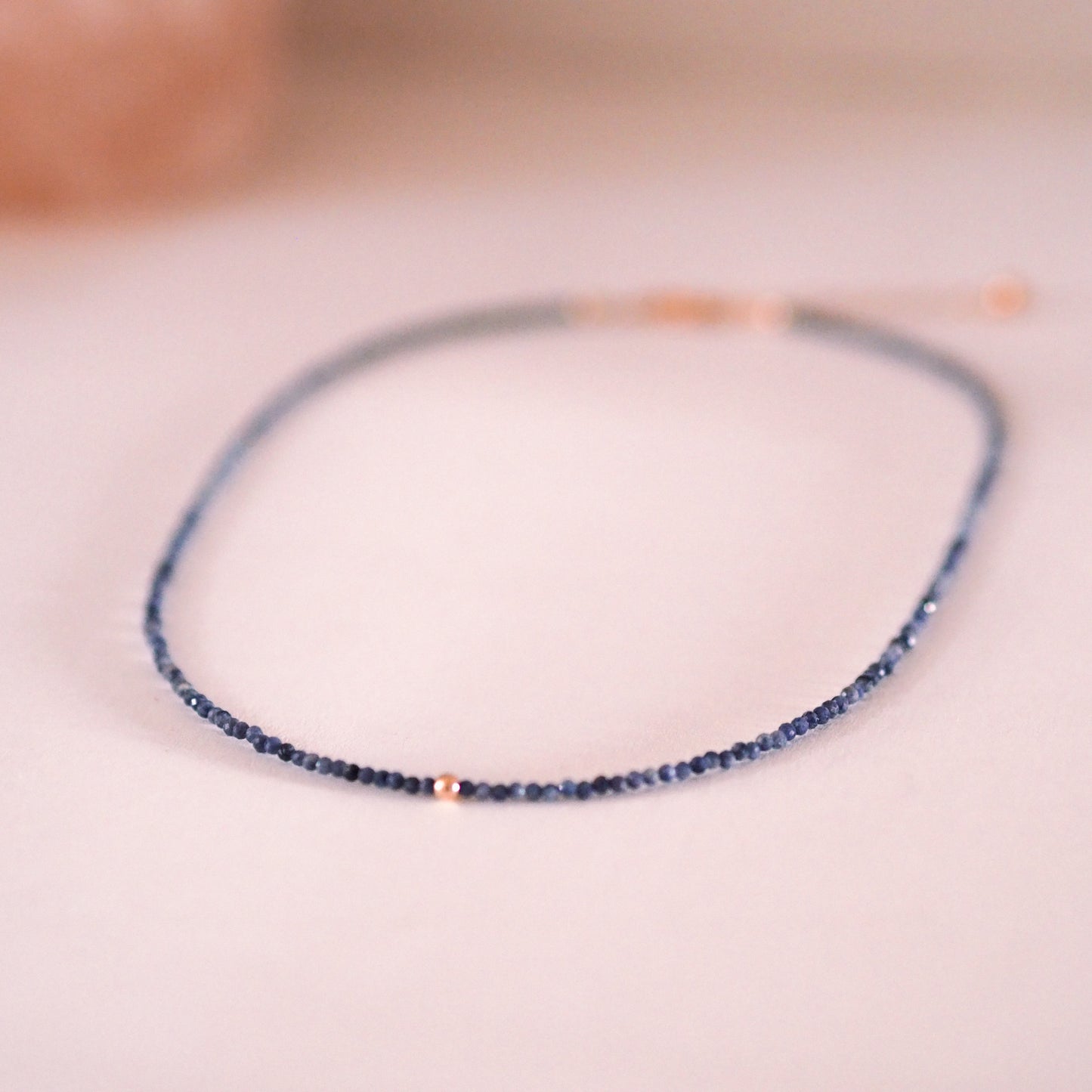 „Aya“ - echte Saphir Halskette, 14k Goldfilled