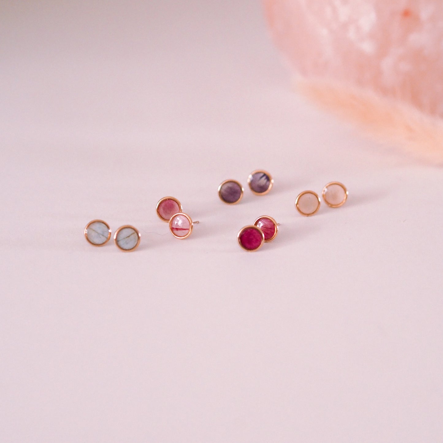 "Garden Love" - Ohrstecker mit echten Blüten, 14k Goldfilled, 8mm