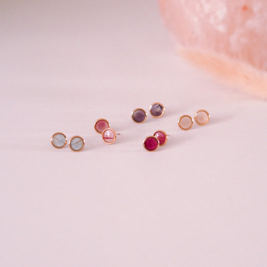 "Garden Love" - Ohrstecker mit echten Blüten, 14k Goldfilled, 8mm