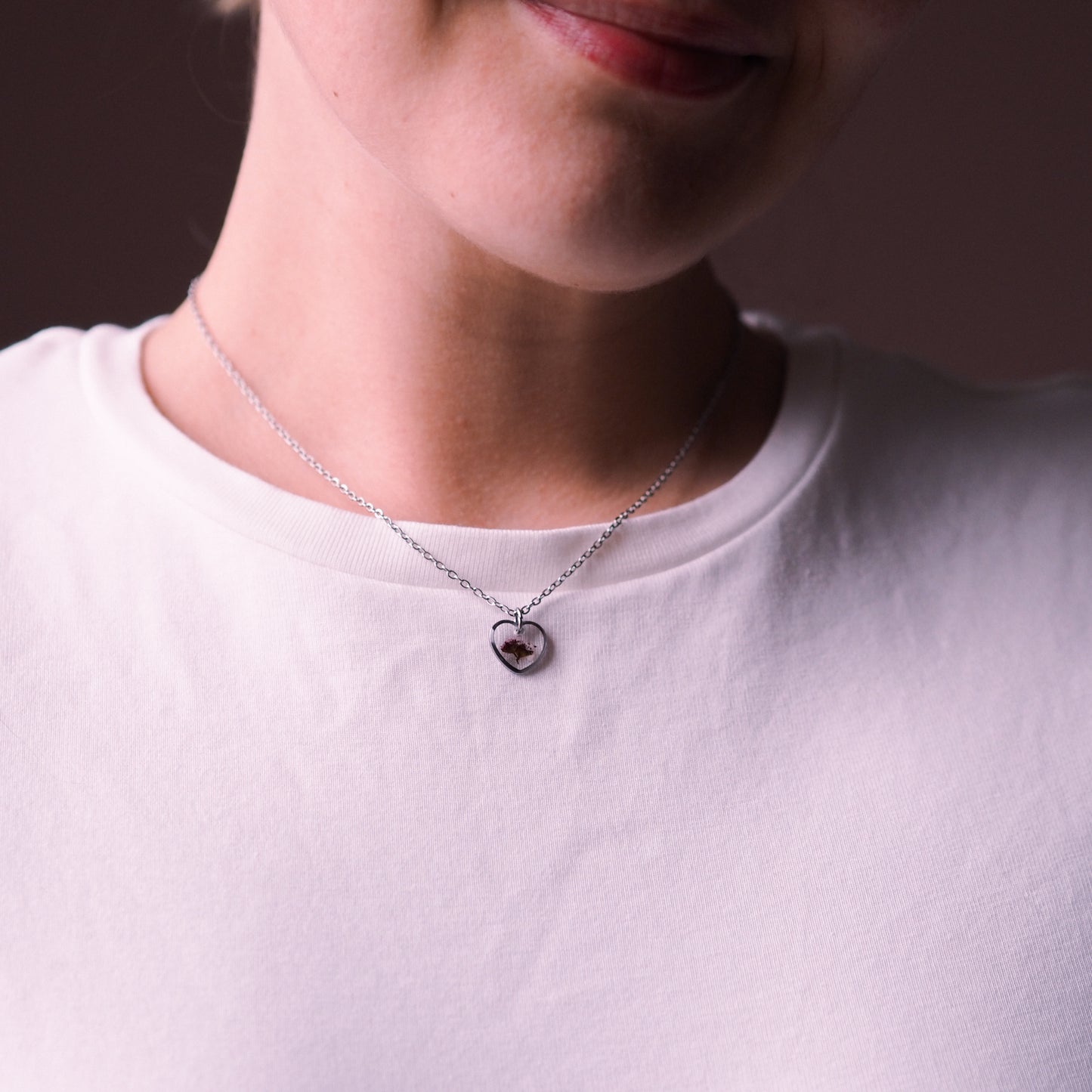 „Aira“ - Halskette mit echter Zwergspiere, Edelstahl