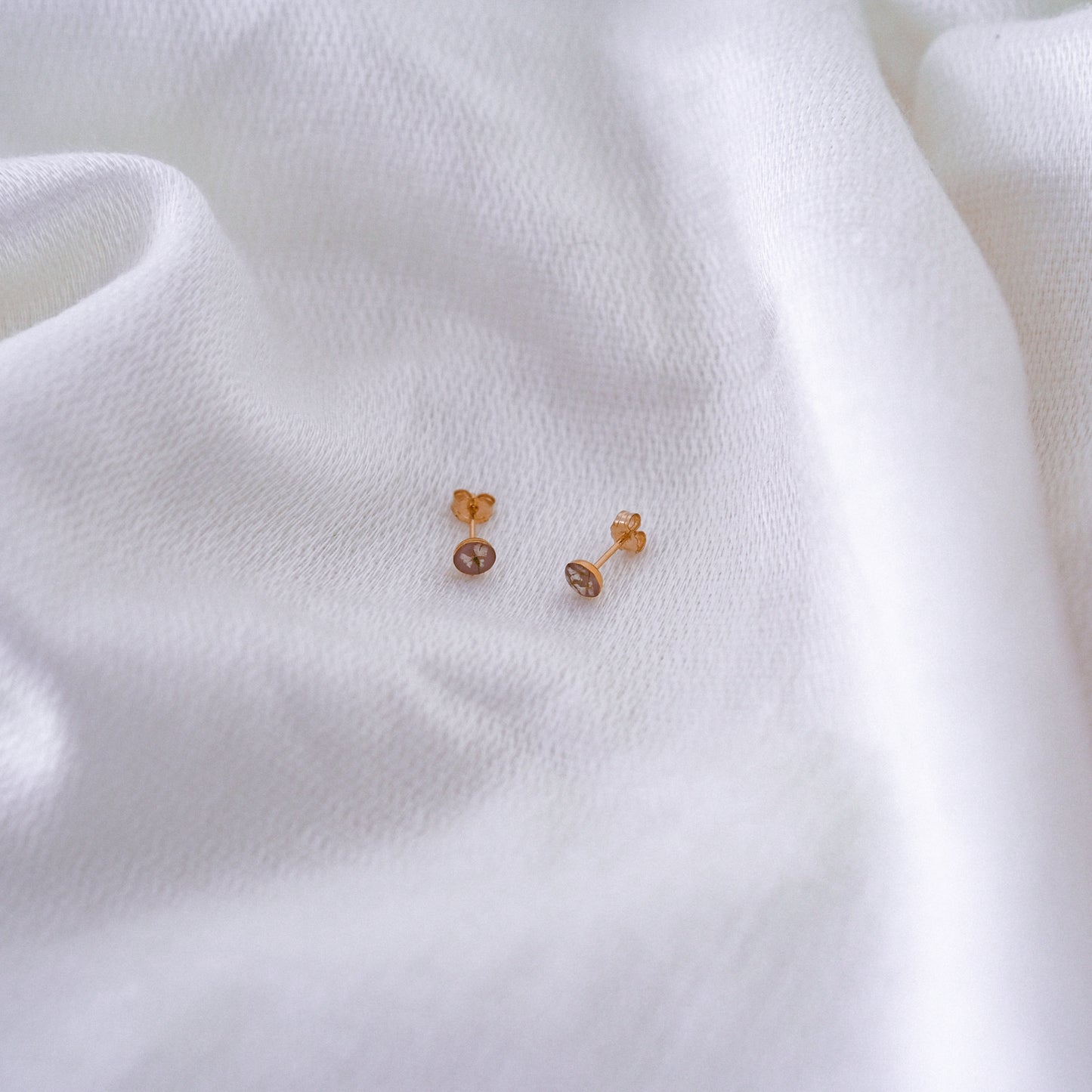 Ohrstecker „Lace“ - echte Wilde Möhre, 14k Goldfilled