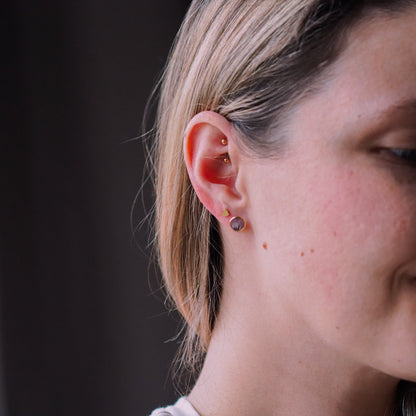 "Garden Love" - Ohrstecker mit echten Blüten, 14k Goldfilled, 8mm