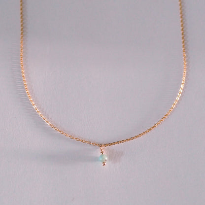 "Mare" - zarte Halskette mit Larimar Anhänger, 14k Goldfilled