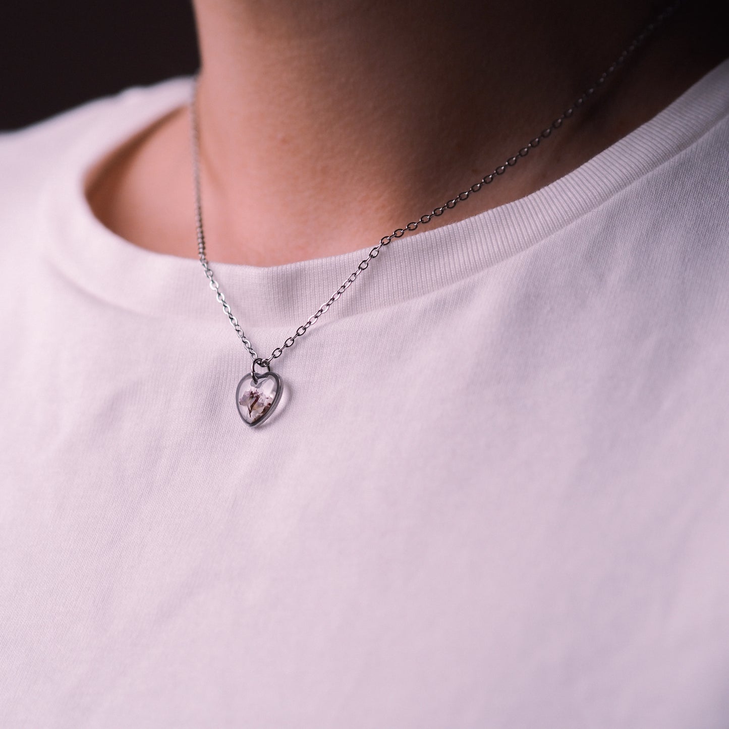 „Aira“ - Halskette mit echter Zwergspiere, Edelstahl