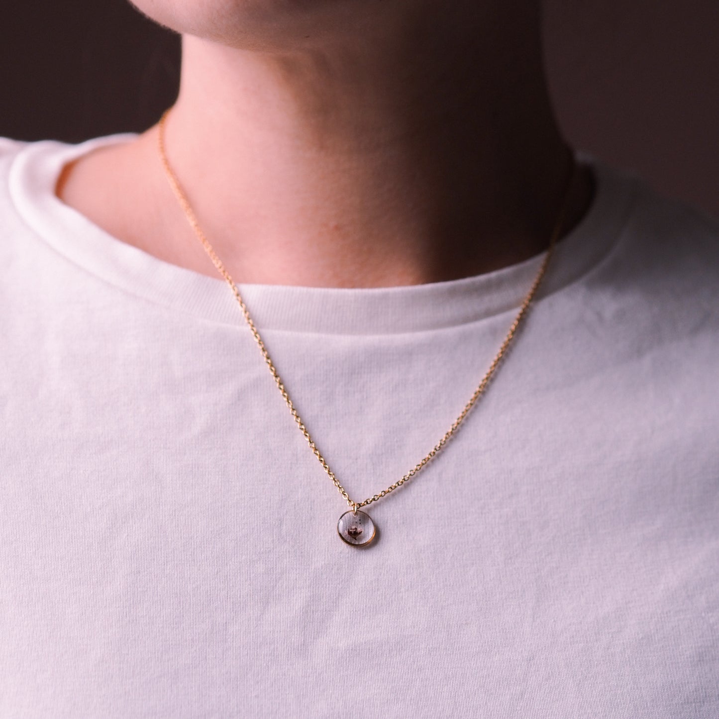 „Aira“ - Halskette mit echter Zwergspiere, Edelstahl