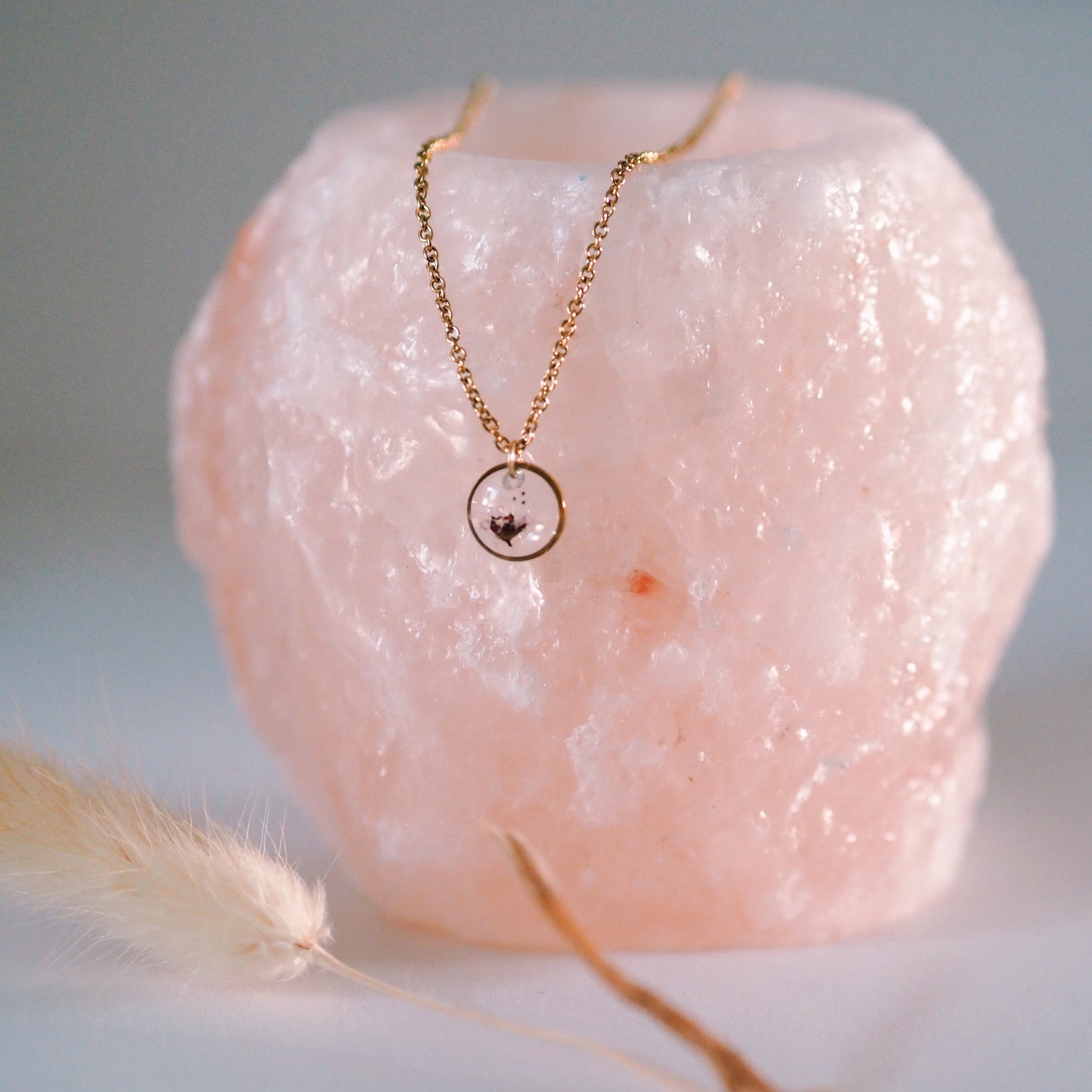 „Aira“ - Halskette mit echter Zwergspiere, Edelstahl