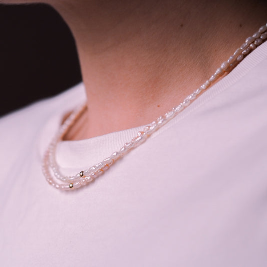 „Lea“ - Süßwasserperlen Halskette, 14k Goldfilled