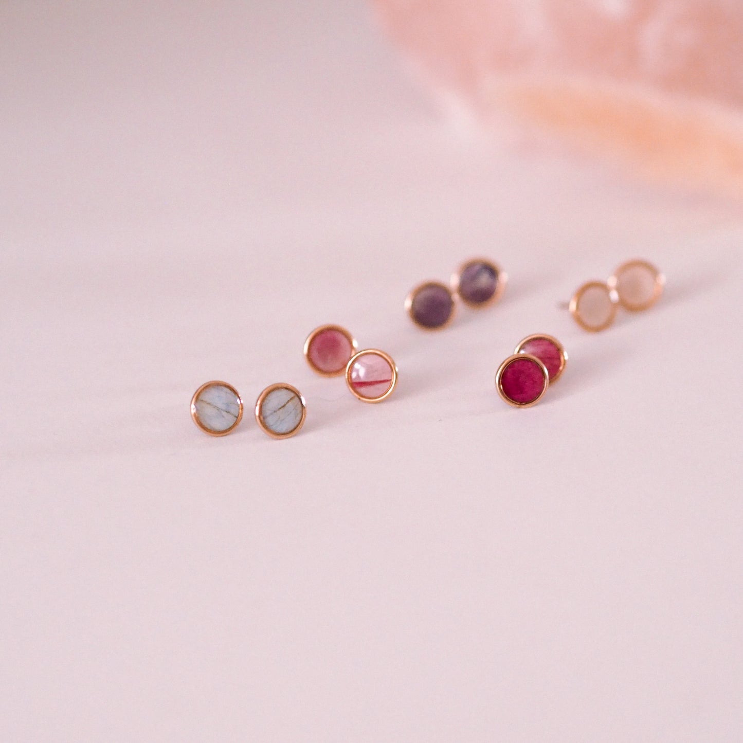 "Garden Love" - Ohrstecker mit echten Blüten, 14k Goldfilled, 8mm