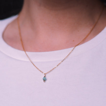 "Mare" - zarte Halskette mit Larimar Anhänger, 14k Goldfilled