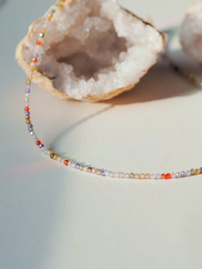 „Zoe“ - bunte Zirkonia Halskette, 14k Goldfilled