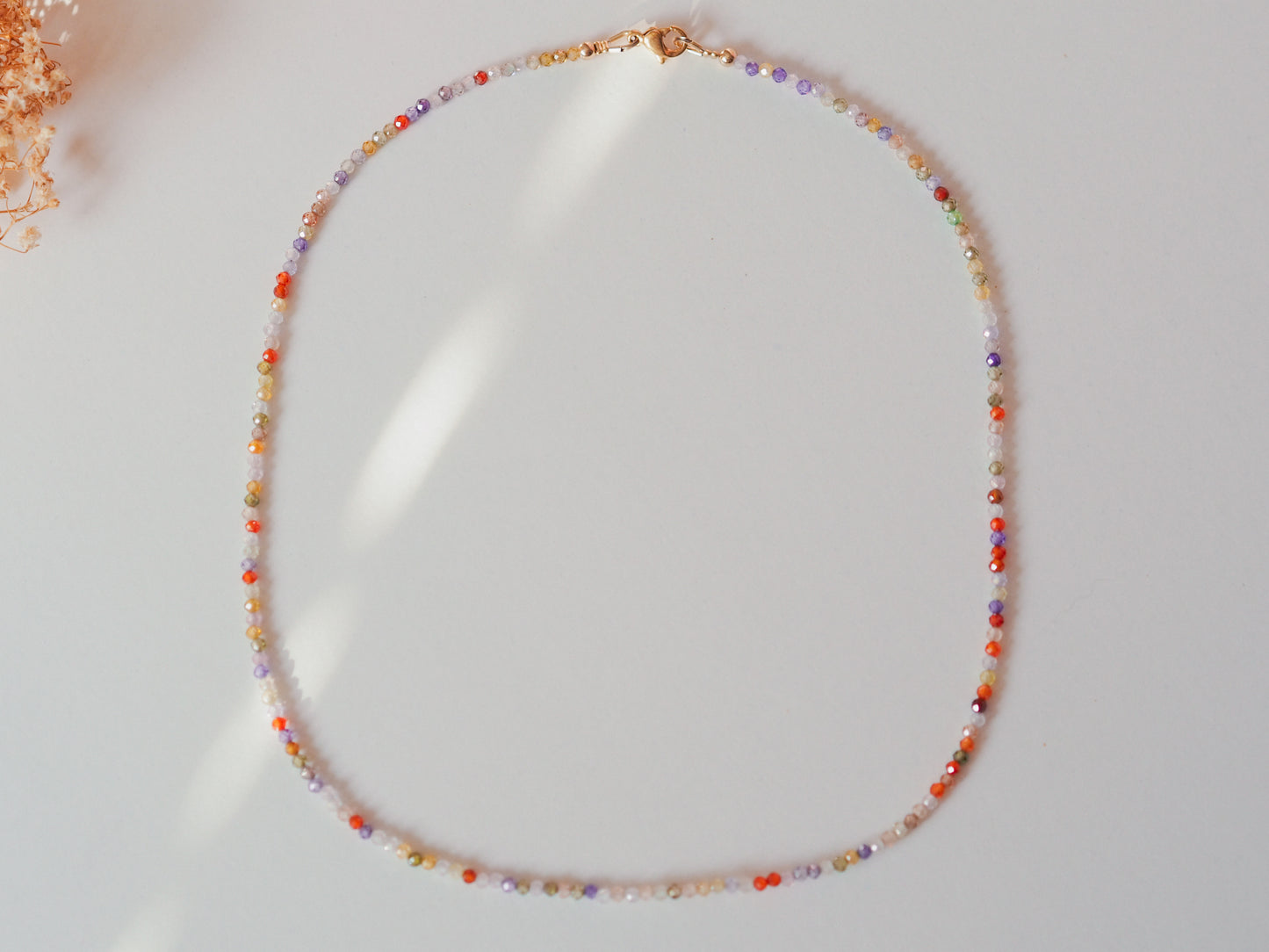 „Zoe“ - bunte Zirkonia Halskette, 14k Goldfilled