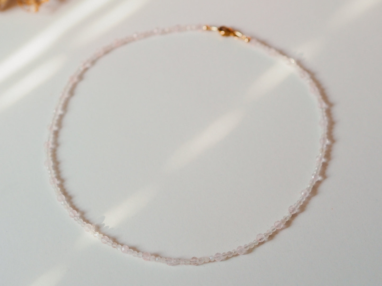 "Moon Love" - Rosenquarz & Mondstein Halskette, 14k Goldfilled