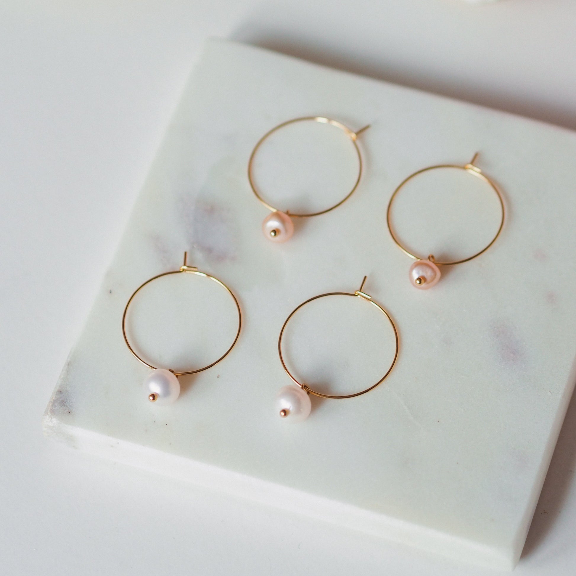 Süßwasserperlen Ohringe - Creolen gold